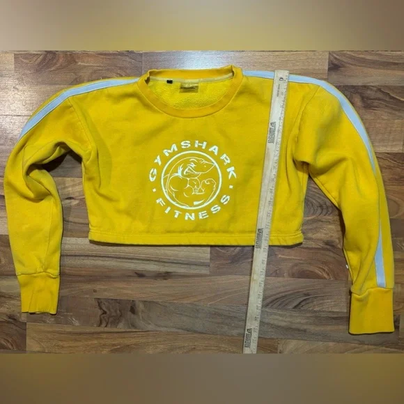 Gymshark Women's Yellow Cropped Sweater Size Medium Athletic Outdoors - Picture 5 of 7